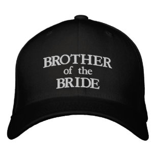 Brother of the Bride black white elegant wedding Embroidered Hat