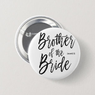 Brother of the Bride   Script Style Wedding Party 2 Inch Round Button