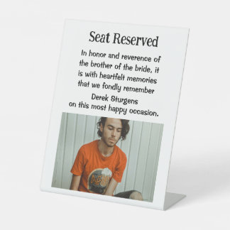 Brother Of The Bride Wedding Memorial Plaque Sign