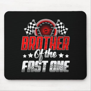 Brother of The Fast One Birthday 1st Race Car Mouse Pad