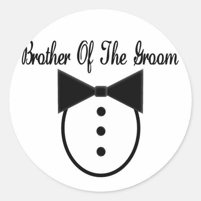 Brother of the Groom Classic Round Sticker (Front)