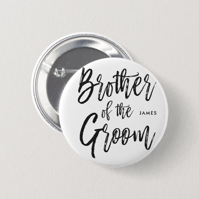 Brother of the Groom | Script Style 2 Inch Round Button (Front & Back)