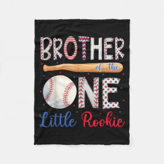 Brother Of The One Little Rookie 1st Birthday Boy Fleece Blanket