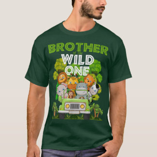 Brother Of The Wild One Zoo Truck Birthday Safari  T-Shirt