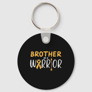 Brother Of Warrior Childhood Cancer Ribbon Awarene Keychain