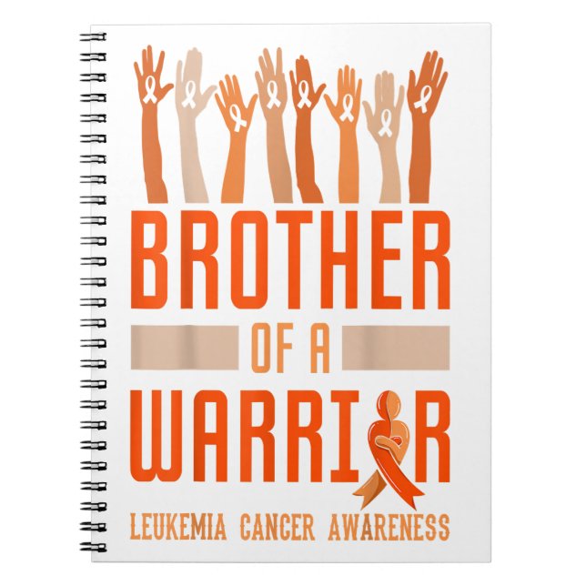 Brother Of Warrior Leukaemia Awareness Ribbon Gift Notebook (Front)