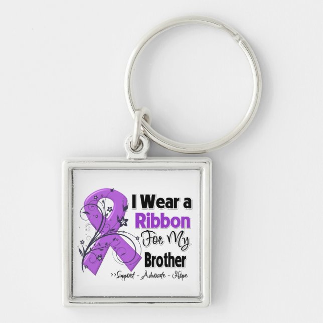 Brother - Pancreatic Cancer Ribbon Keychain (Front)