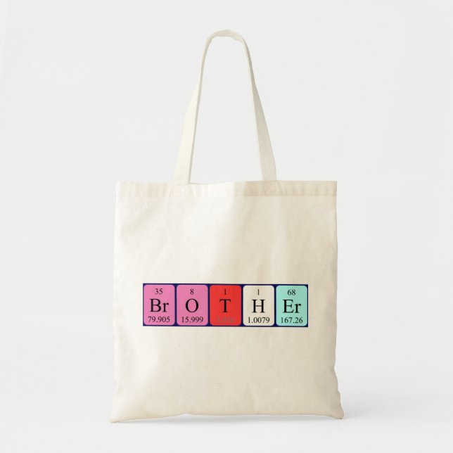 Brother periodic table name tote bag (Front)