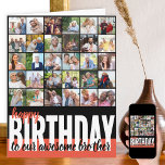 Brother Photo Collage 31 Picture Happy Birthday Card<br><div class="desc">Create your own big happy birthday card. The photo template is ready for you to add 31 of your favourite pictures, 30 of which are displayed in square / instagram format in a simple grid style photo collage and the main one is in frameworthy portrait format on the inside. The...</div>