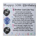 Brother Poem 50th Birthday Tile<br><div class="desc">A great gift for a brother on his 50th birthday</div>