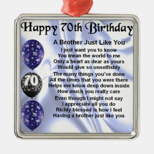Brother Poem 70th Birthday Metal Ornament