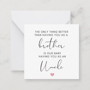 Brother Promoted To Uncle, pregnancy reveal Card