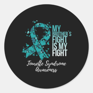 Brother’s Fight Is My Fight Tourette Syndrome Awar Classic Round Sticker