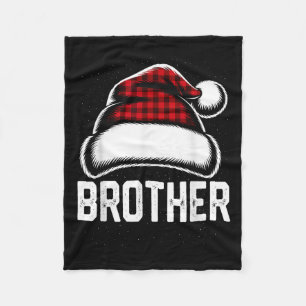 Brother Santa Red Plaid Christmas Family Matching  Fleece Blanket