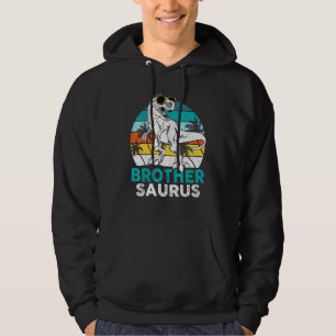 Brother Saurus Dinosaur Matching Family T Rex Vint Hoodie
