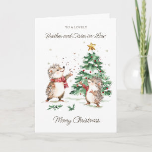 Brother & Sister in-Law Christmas Tree Hedgehog Card