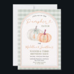 Brother & Sister Pumpkin Patch Gingham Birthday Invitation<br><div class="desc">Fall Brother & Sister Pumpkin Patch Birthday Invitation
Elegant orange and sage green Pumpkin Gingham party autumn invite</div>