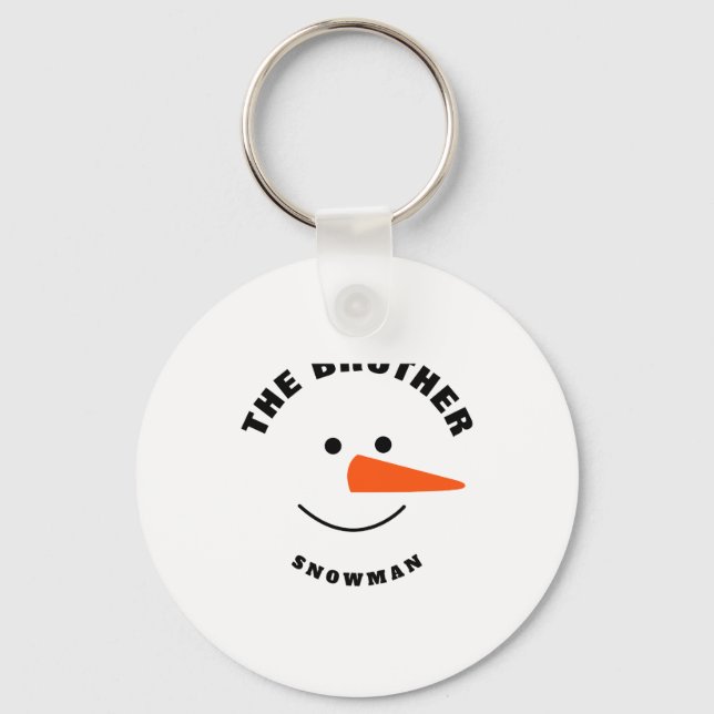 Brother Snowman Face Squad Matching Family Costume Keychain (Front)