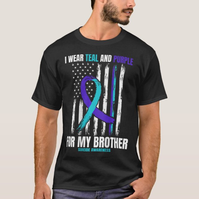 Brother Suicide Awareness Prevention American Flag T-Shirt (Front)