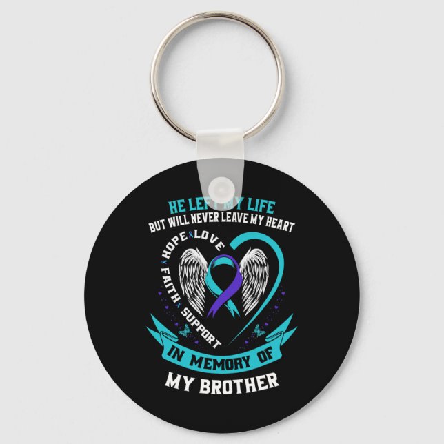 Brother Suicide Awareness Prevention Memorial Grap Keychain (Front)