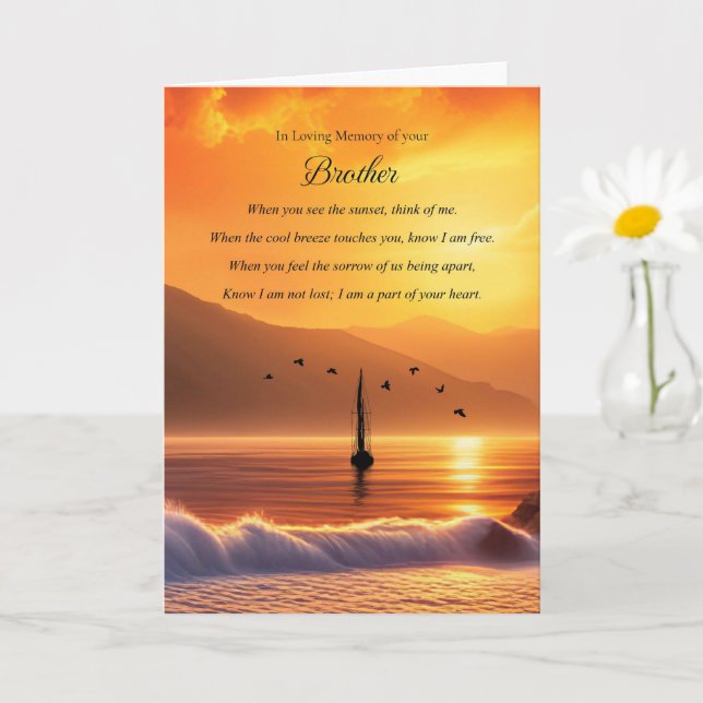 Brother Sympathy with Sailboat Ocean Sea and Water Card (Small Plant)