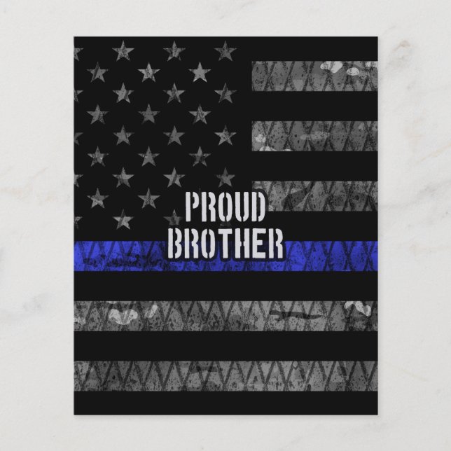 Brother Thin Blue Line Distressed Flag Flyer (Front)