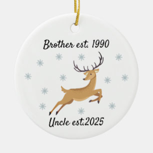 Brother to Uncle Ornament, Promoted to Uncle Gift Ceramic Ornament