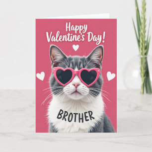Brother Valentines Day Cat Card