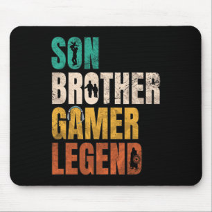 Brother Video Gamer Legend Matching Family Sibling Mouse Pad