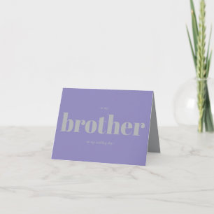 Brother Wedding Minimal Simple Lavender Silver Card