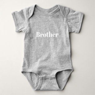 Brother white text cute  baby bodysuit