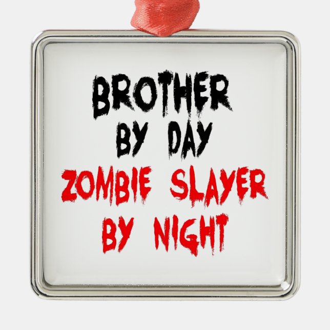 Brother Zombie Slayer Metal Ornament (Front)