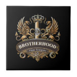 Brotherhood Cigar Company Ceramic Tile<br><div class="desc">Add a touch of sophistication to any space with the Brotherhood Cigar Company Ceramic Tile. Featuring the signature crest in gold and espresso tones, this durable tile blends craftsmanship, strength, and timeless masculine design. Perfect for display, bar backsplashes, office décor, or cigar lounge walls, it’s a bold accent that embodies...</div>