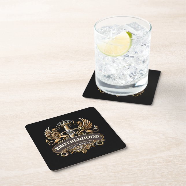 Brotherhood Cigar Company  Square Paper Coaster (Insitu)