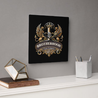 Brotherhood Cigar Company  Square Wall Clock
