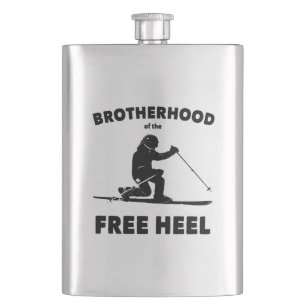 Brotherhood Of The Free Heel Telemark Skiing Hip Flask
