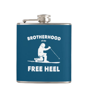 Brotherhood Of The Free Heel Telemark Skiing Hip Flask