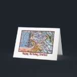 Brother's Birthday Card with Deer and Crab Apples<br><div class="desc">This digital painting of a deer feasting on winter crab apples is based on several photographs taken in Madison,  New Jersey.</div>