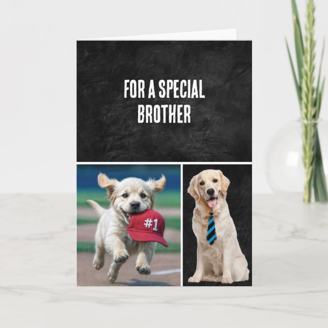 Brother's Birthday With Golden Retrievers Card (Front)