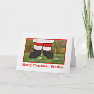 Brother's Christmas Card with Golfing Santa