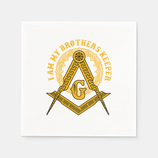Brothers Keeper Illuminati Symbol Masonic Conspira Napkin (Front)