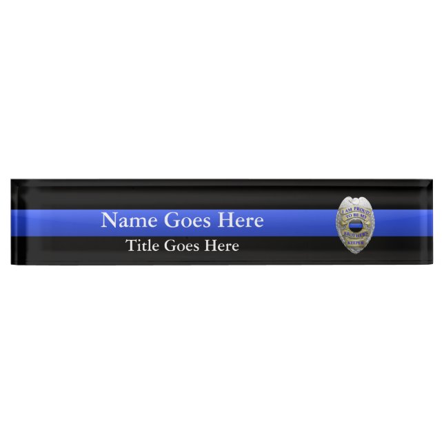 Brothers Keeper Police Badge Bureau Nom Plaque (Devant)