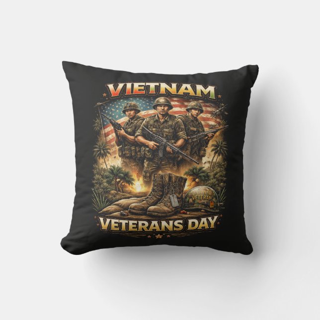 Brothers of Vietnam Throw Pillow (Front)