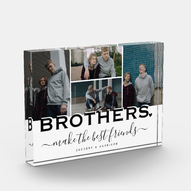 BROTHERS Quote & Photo Collage Gift  Block (Left)