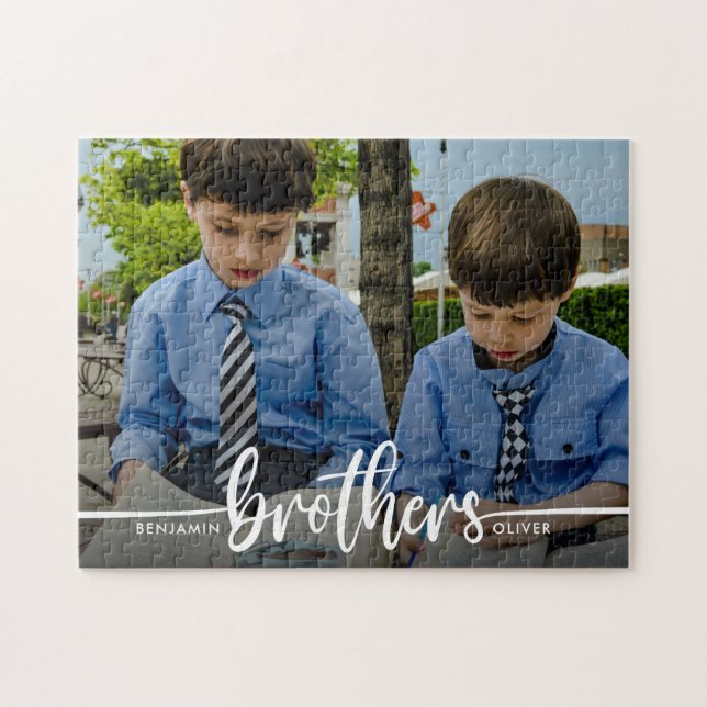 Brothers Script Modern Photo  Jigsaw Puzzle (Horizontal)