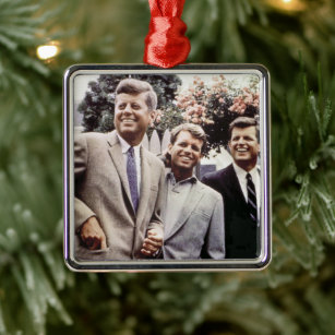 Brothers with President John Kennedy White House Metal Ornament