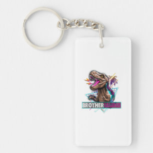 Brothersaurus Dinosaur Family Gift For Brother Keychain