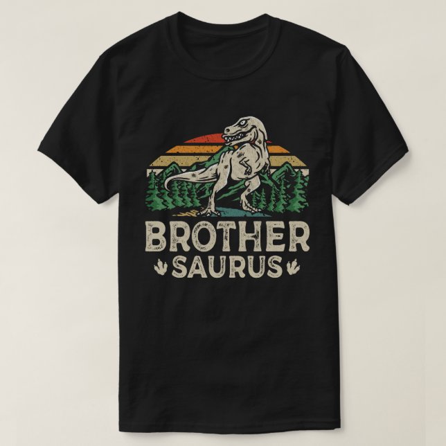 Brothersaurus Dinosaur T Rex Brother Saurus Funny T-Shirt (Design Front)