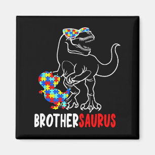 Brothersaurus T Rex Dinosaur Autism Awareness Brot Magnet