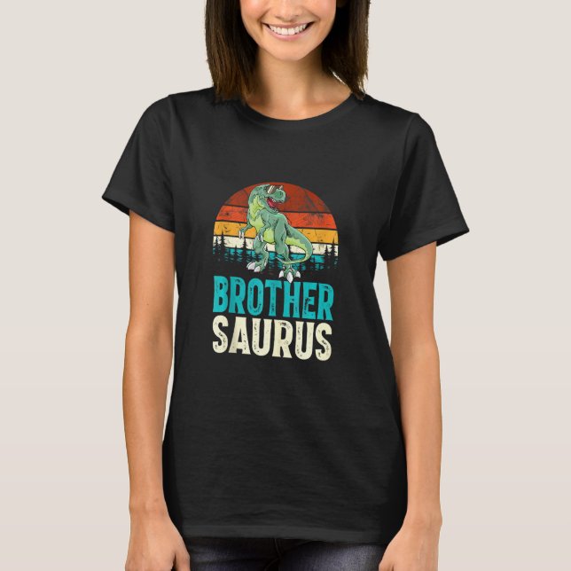 Brothersaurus T Rex Dinosaur Brother Saurus Family T-Shirt (Front)